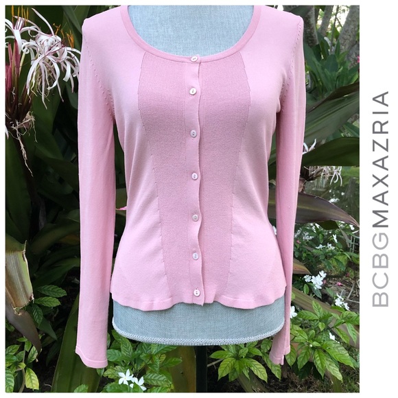 BCBG MaxAzria Pink Cardigan Sweater - Picture 1 of 8